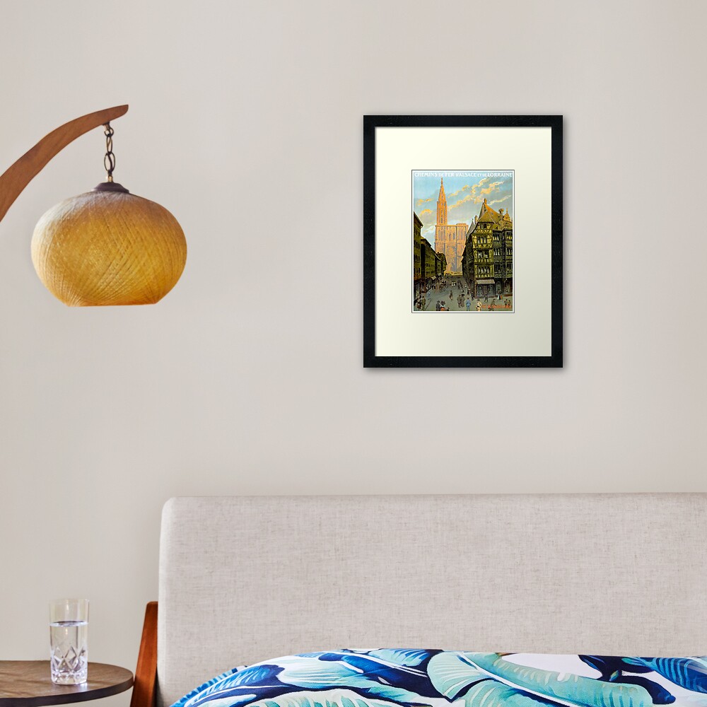 Vintage Strasbourg France Travel Poster 1930 Framed Art Print