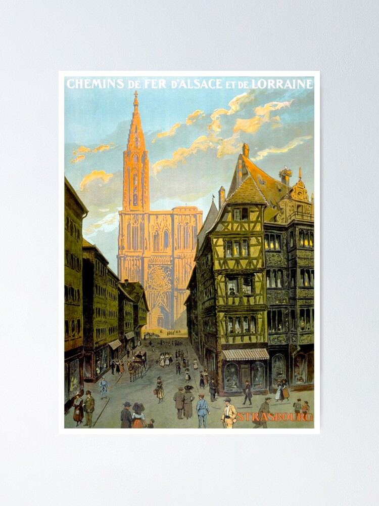 Weinlese Straßburg Frankreich Reiseplakat 1930 Poster