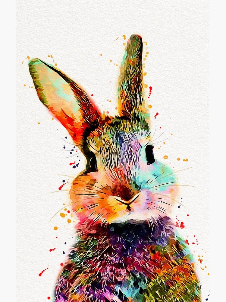 Rabbit Watercolor Art Work by mugdesignstudio
