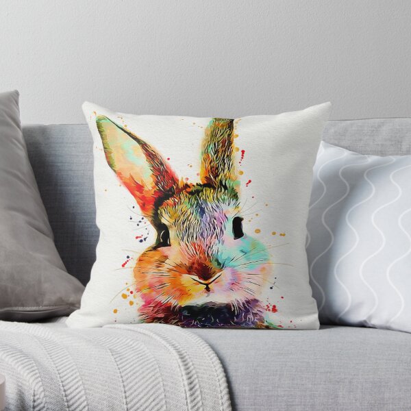 Cheeky Butt Bunny Cozy Fall Pumpkin Patch - Halloween - Pillow