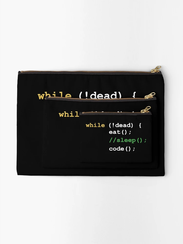 Thumbnail 2 of 4, Zipper Pouch, While Dead Eat Sleep Code Programmer Programming Coder Pc Computer designed and sold by rused.