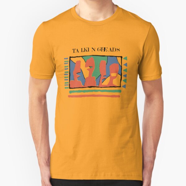 Talking Heads Funny Art Work Graphic Design Yellow Tshirt Slim Fit T-Shirt