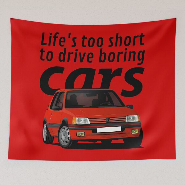 Item preview, Life's too short to drive boring cars - Pug 205 GTi - red designed and sold by knappidesign.