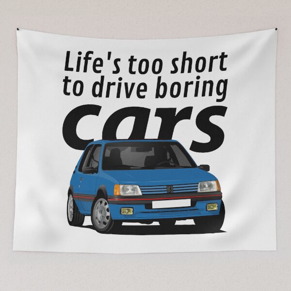 Item preview, Life's too short to drive boring cars - 205 GTi - blue designed and sold by knappidesign.