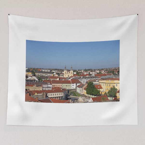 Item preview, old buildings and church cityscape Eger Hungary designed and sold by goceris.