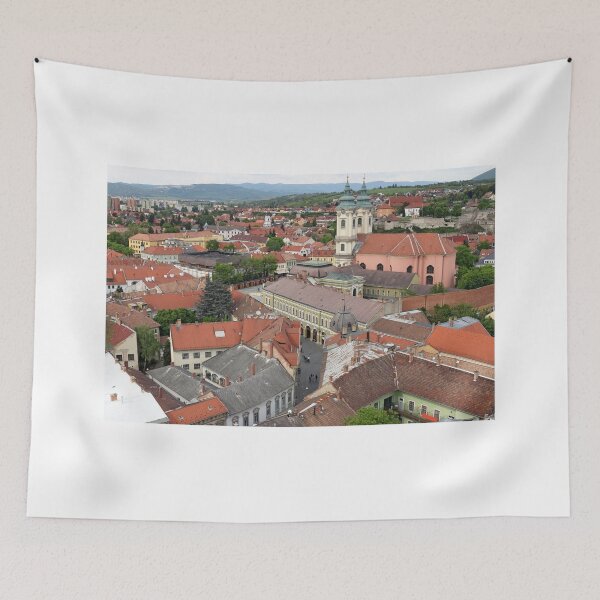 Item preview, church old buildings and houses cityscape Eger Hungary designed and sold by goceris.