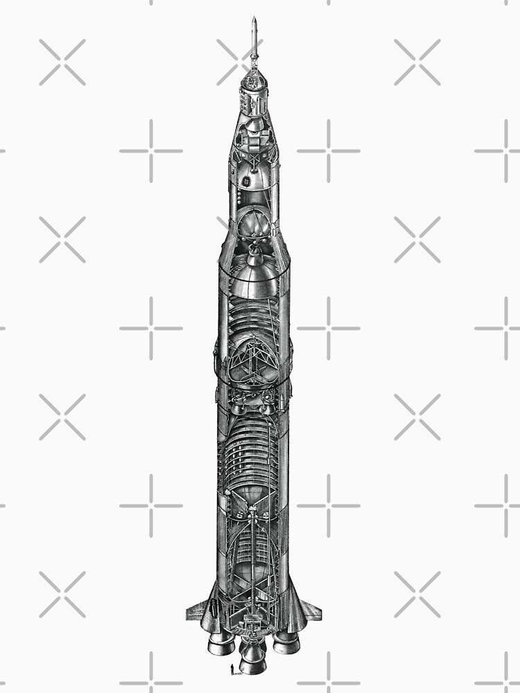 Apollo Saturn V Rocket Blueprint in High Resolution by RHorowitz