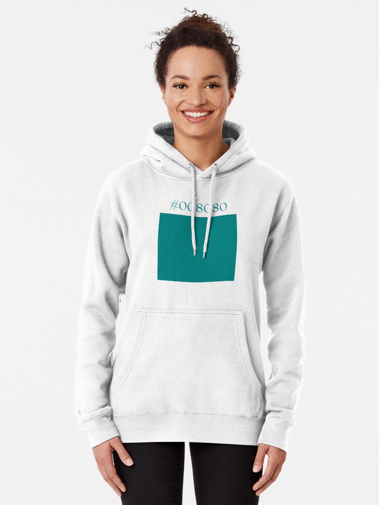teal color hoodie