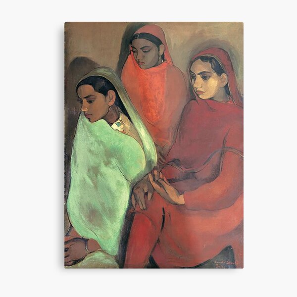 Three Girls - Amrita Sher-Gil Metal Print