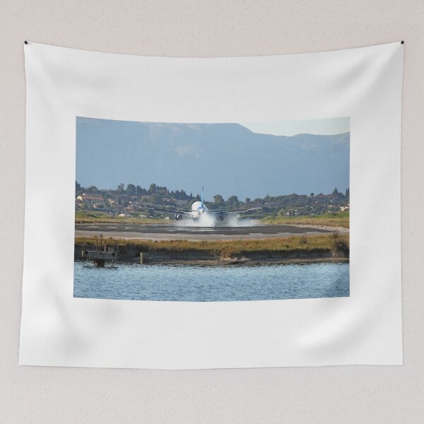 Item preview, airplane landing on Corfu airport Greece designed and sold by goceris.