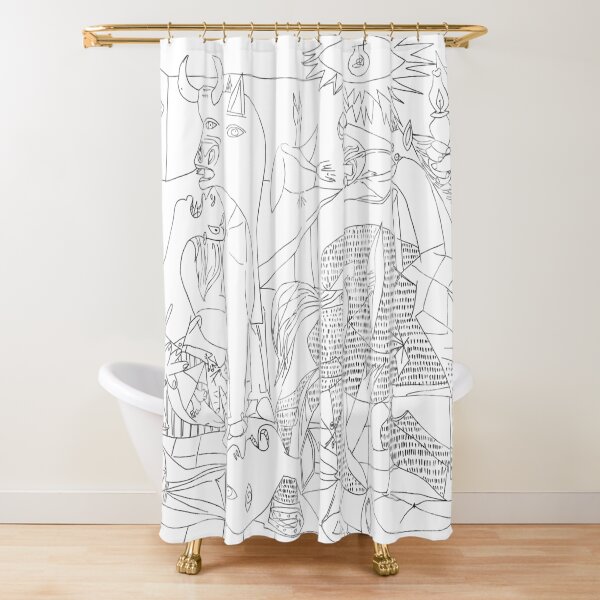 Picasso Line Art - Guernica Shower Curtain