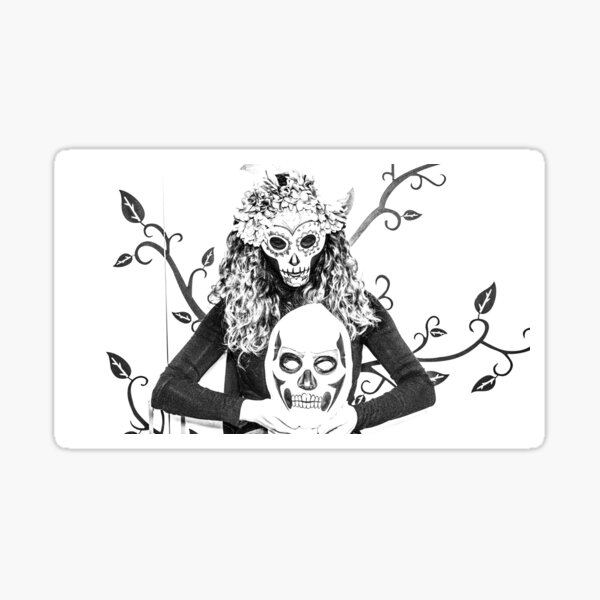 skeleton hand bra, halloween skeleton zombie' Sticker