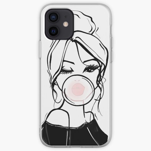 Bubble Gum Wink Fashion Illustration iPhone Soft Case