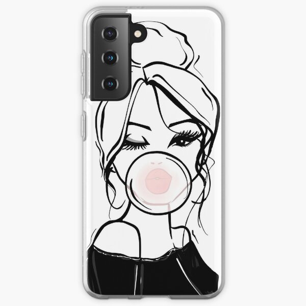 Bubble Gum Wink Fashion Illustration Samsung Galaxy Soft Case