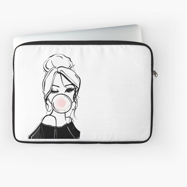 Bubble Gum Wink Fashion Illustration Laptop Sleeve