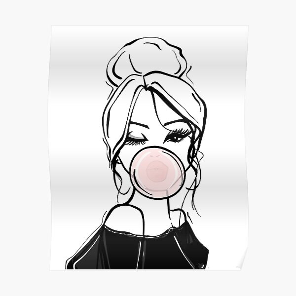 Bubble Gum Posters Redbubble - black trendy messy bun roblox id