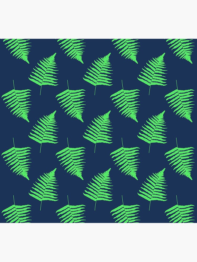 Navy and Lime Fern Pattern by GillianAdams