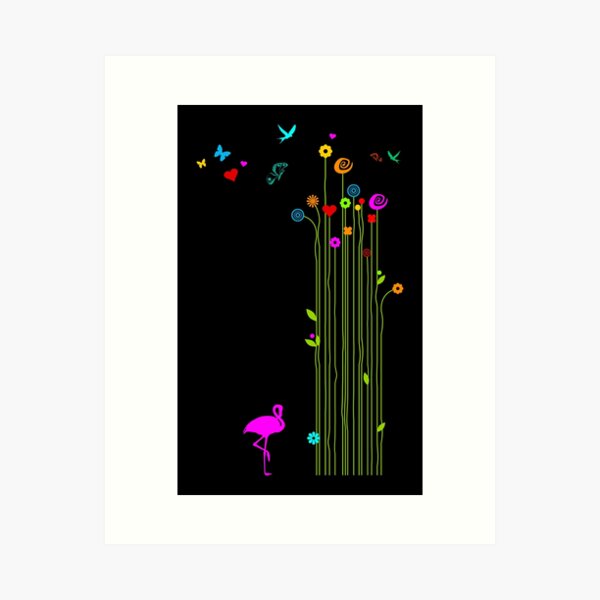 Item preview, Flamingo spring summer flowers butterflies designed and sold by Helen-Storm.