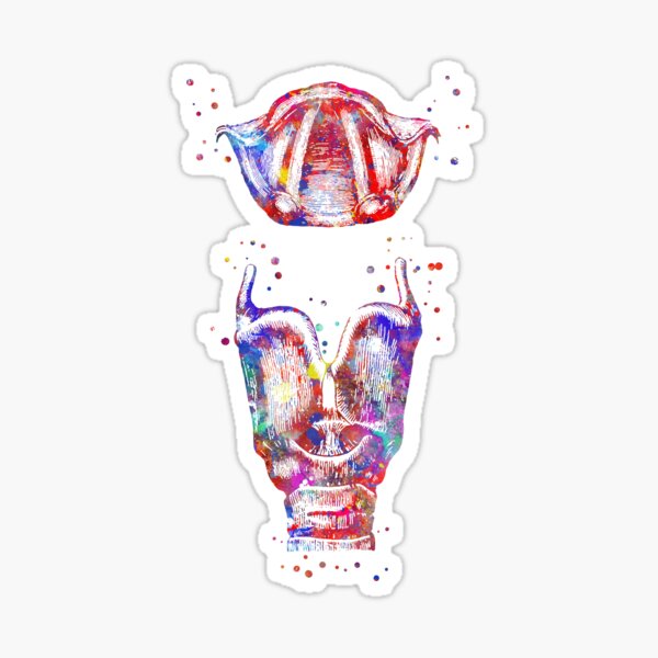 Item preview, Larynx, larynx and vocal cord, watercolor larynx, mouth anatomy designed and sold by Rosaliartbook.