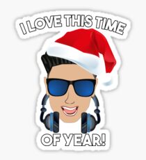 Funny DJ Pauly D Christmas I Love This TIme of Year! Sticker