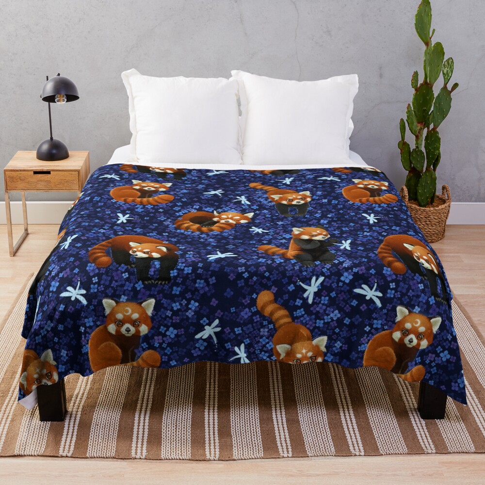Red Pandas Pattern Throw Blanket