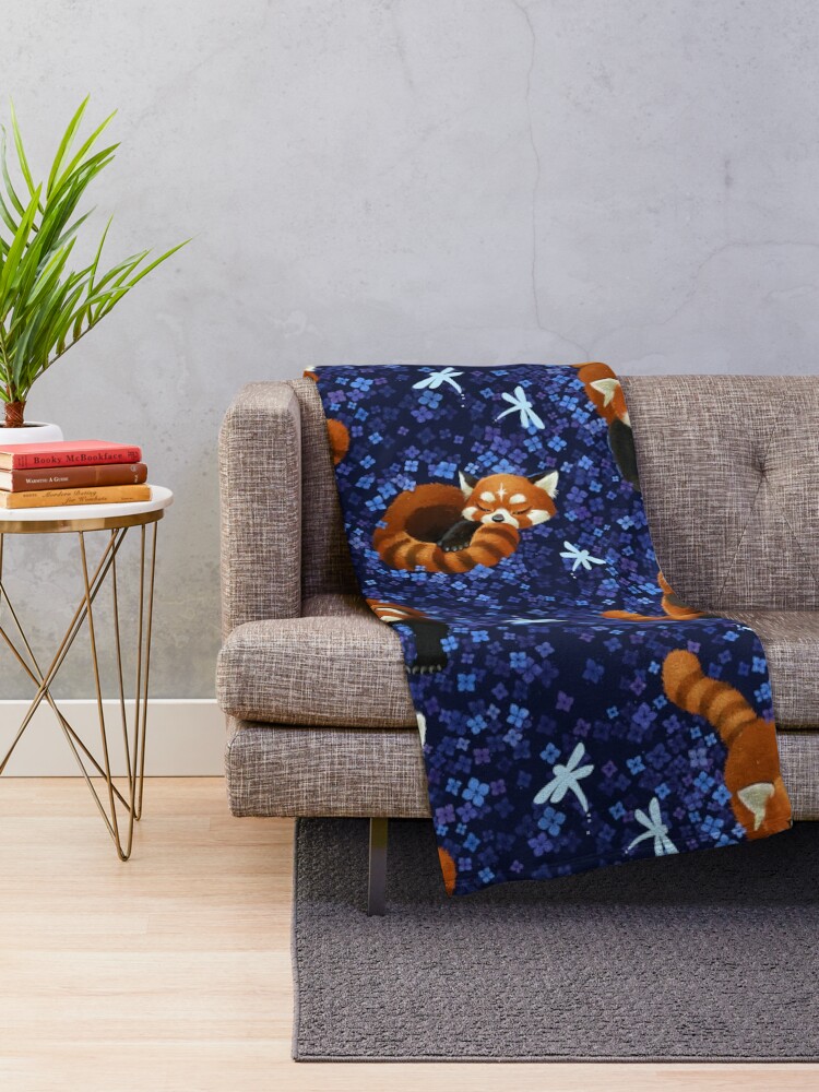 Alternate view of Red Pandas Pattern Throw Blanket