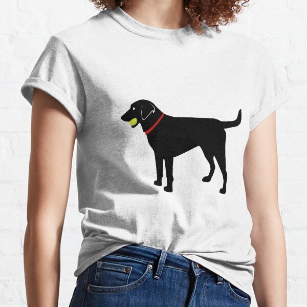 Labrador Retriever Fetch, Black Lab Play Ball Classic T-Shirt