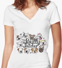 The Bully Bitches Women's Fitted V-Neck T-Shirt