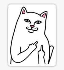 Cat Middle Finger Design Sticker