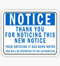 Funny Notice Sticker