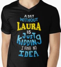Best Friends Dearest Name Design Laura Men's V-Neck T-Shirt