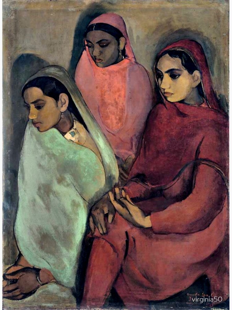 Tarjetas de felicitación «Pintura de Amrita Sher-Gil: Tres chicas ...