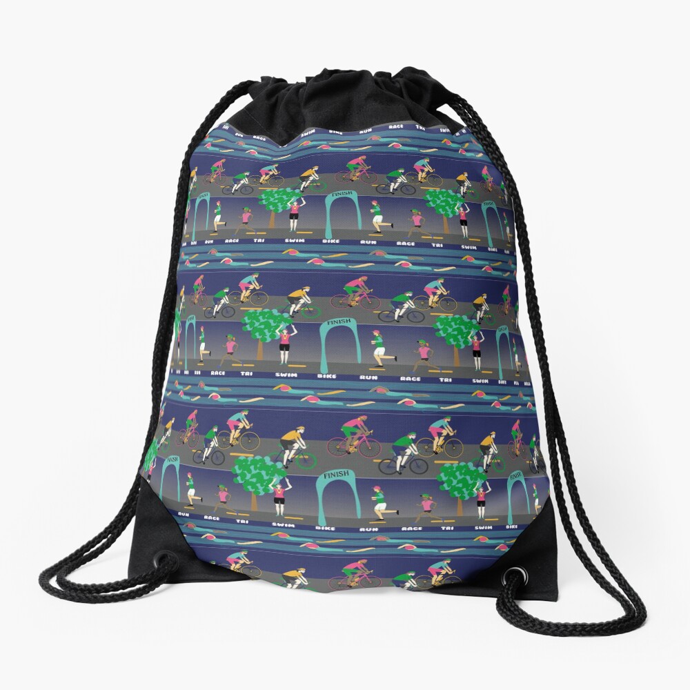 Women Rock Triathlon! Drawstring Bag