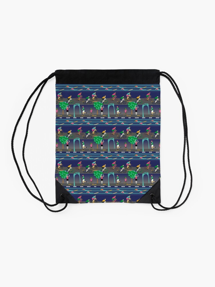Alternate view of Women Rock Triathlon! Drawstring Bag