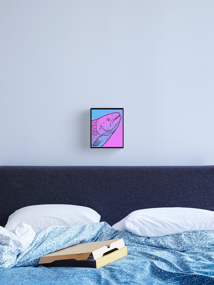 Vaporwave Salmon Aesthetic Pastel Goth Fish Canvas Print