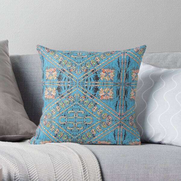 Fijian Tapa Cloth 27C by Hypersphere Throw Pillow