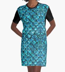 Mermaid Scales Graphic T-Shirt Dress