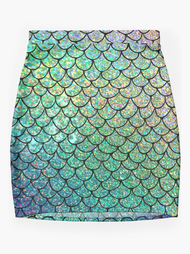 Colorful Glitter Mermaid Scales Mini Skirt for Sale by maryedenoa