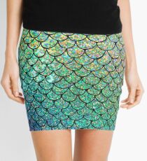 Bunte Glitter Mermaid Skalen Minirock