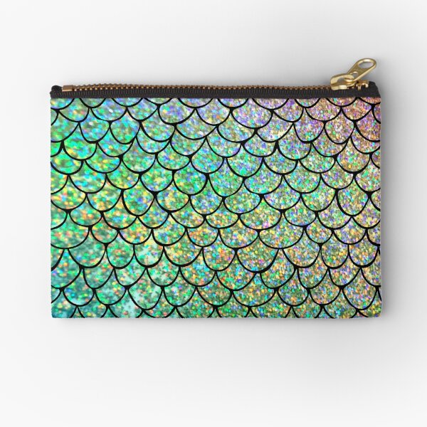 Magical Sparkly Mermaid Scales Zipper Pouch for Sale by