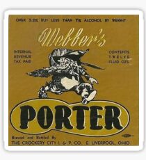 Webber PORTER bottle label Sticker