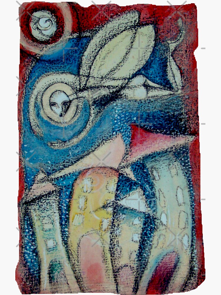 Thumbnail 3 of 3, Sticker, El soplo del Ángel designed and sold by Arema Arega.