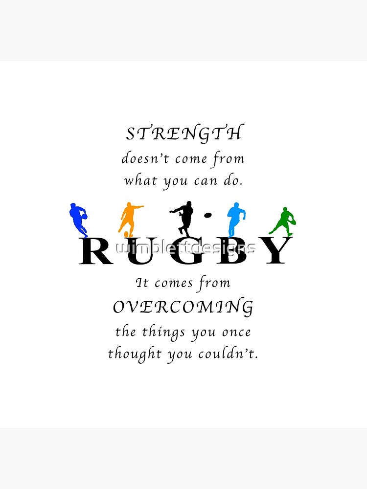 Rugby Inspirational Quote Art Board Print For Sale By Wimblettdesigns Redbubble