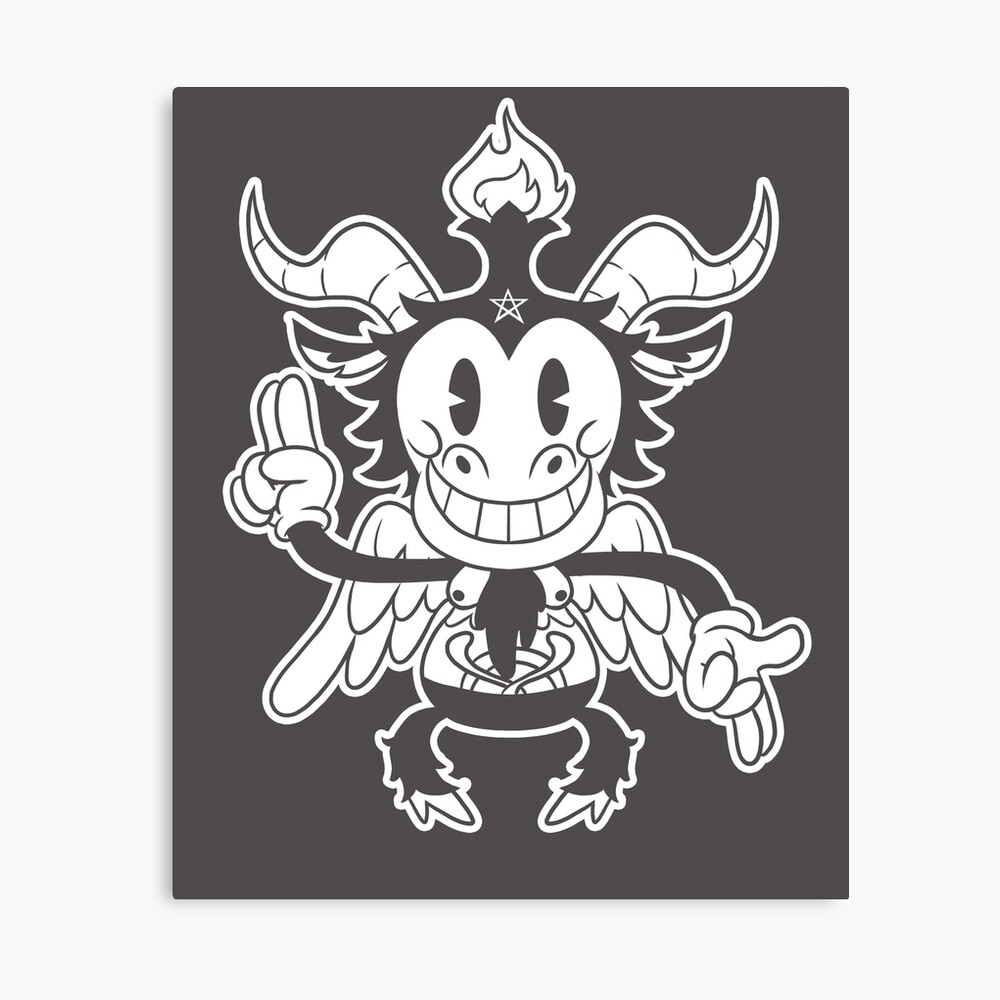 Blackcraft Cute Kawaii Baphomet Old Cartoon 30s Lucifer Old School Metal Print By Alteregoshop Redbubble