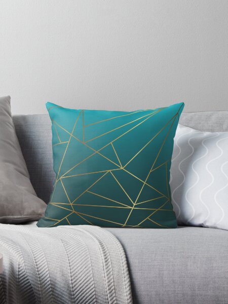 Item preview, Teal Ombre and Metallic Gold Geometric Design designed and sold by Ladyfyre.