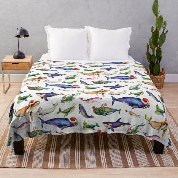Item preview, Whales on Holiday by dotsofpaint - White designed and sold by dotsofpaint.