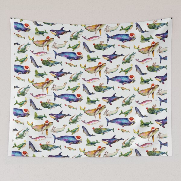 Item preview, Whales on Holiday by dotsofpaint - White designed and sold by dotsofpaint.