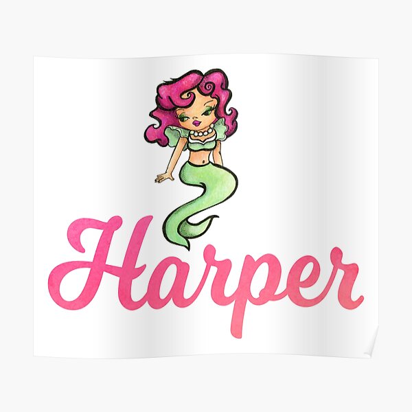 harper-girls-name-with-vintage-mermaid-poster-for-sale-by-comickitsch