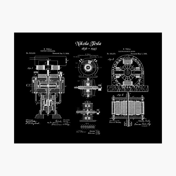 Tesla Alternating Electric Current Generator Poster Prints Engineering Student