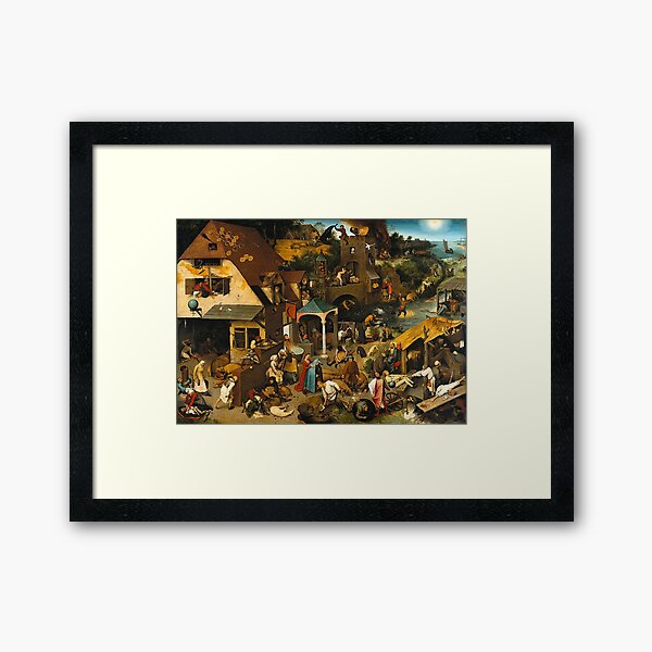 Netherlandish Proverbs Peter Bruegel Framed Art Print